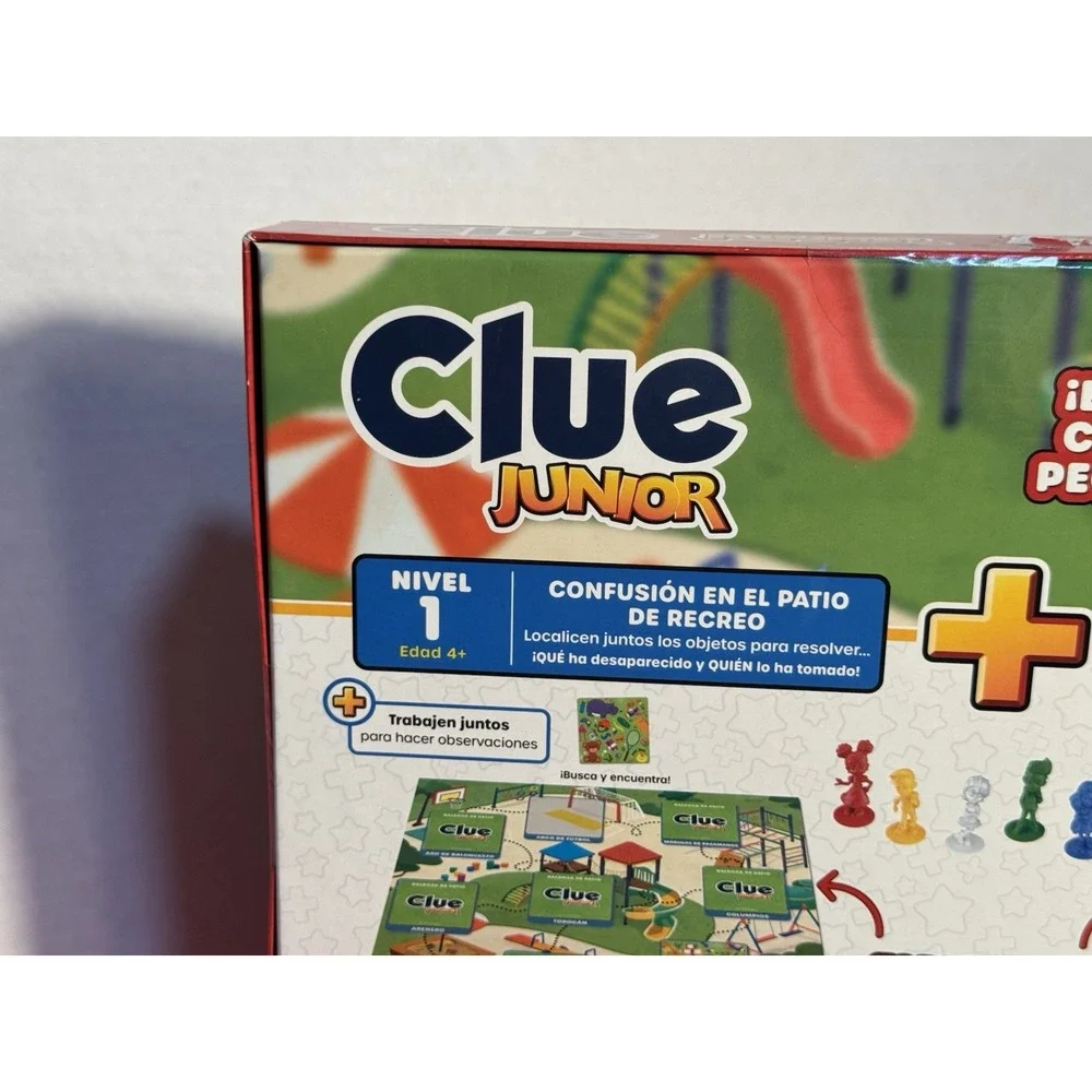 Clue Junior Game, 2-Sided Gameboard, 2 Games in 1, Clue Mystery Game for Younger